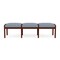 Lesro Lenox Wood 3 Seat Bench Wood Frame, Mahogany, RS Rain Song Upholstery LW3001 - alternate 1